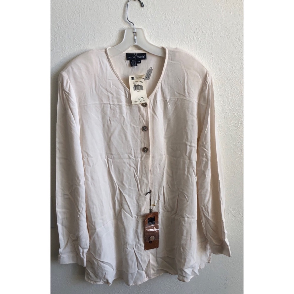 Carole Little Padded Shoulder Blouse